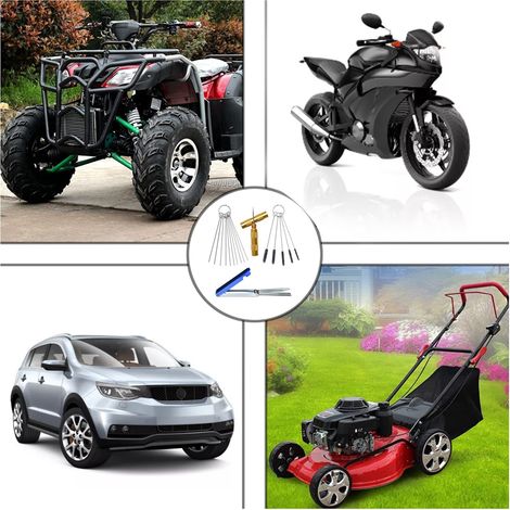Kit de nettoyage de gicleurs de carburateur avec aiguilles et brosses pour moto, quad, cyclomoteur, poste à souder, tronçonneuse et spray (1/2)