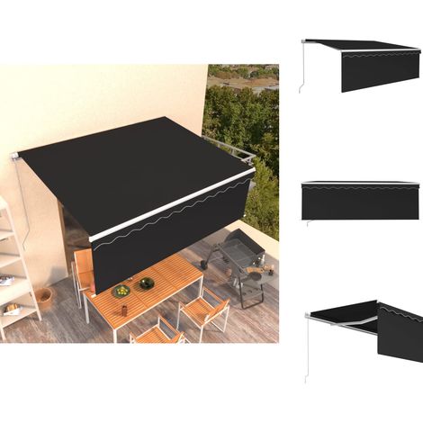 Markisen - Living Markise Manuell Einziehbar mit Rollo 4x3 m Anthrazit (1/5)