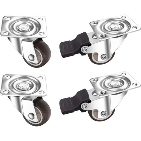 1-inch furniture (2 of them with brakes), smooth rolling, quiet, floor protection, abrasion resistant (1/5)