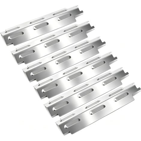 Set mit 6 Edelstahl-Brennerabdeckungen (35,5 cm) für EL Fuego Dayton 4-Brenner-Gasgrills, Broil-Master 4+1, Flammenverteiler, Grillzubehör (1/5)