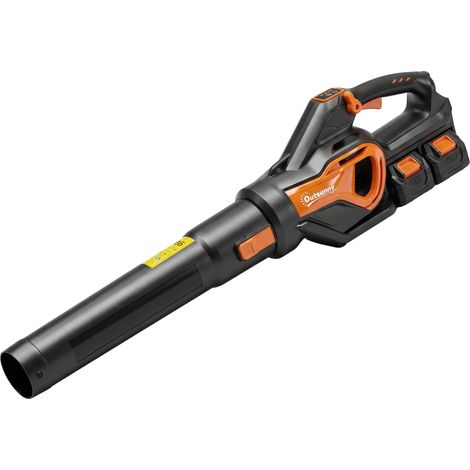 Souffleur de feuilles sans fil 900W moteur sans balais 36V batterie 2x4,0Ah puissant débit 15,2 m³/min orange et noir (1/5)