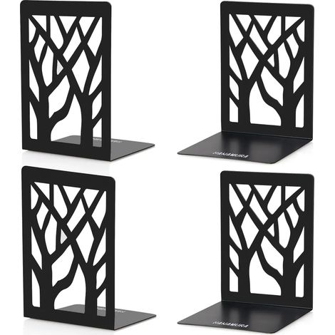 Serre-livres - Lot de 2 - Design élégant - Pieds antidérapants - Multifonctionnels - Support pour livres - Serre-livres en métal (1/5)
