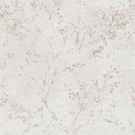 Country style wallpaper wall Profhome 396503 hot embossed non-woven wallpaper slightly textured with floral ornaments matt grey beige purple 5.33 m2 (1/5)