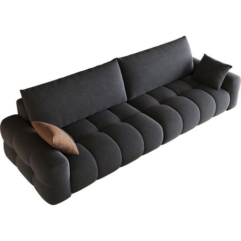 Modulares Sofa aus Stoff, Tiefe Sitzfläche, Ohne Montage, Dunkelgrau (1/5)
