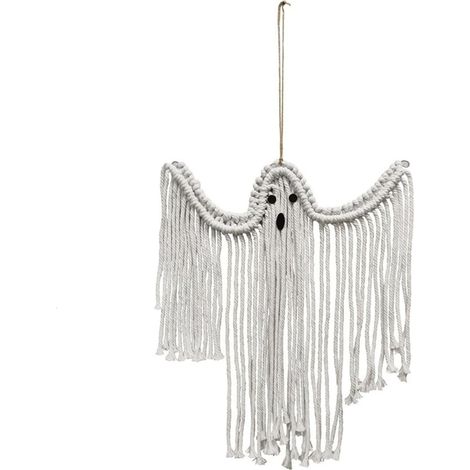 Pendentif Macrame - Décoration Murale Halloween - Suspension Tissée Main - 28 x 35 cm - Lot de 1 (1/5)
