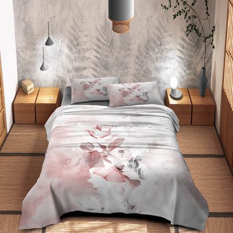 Completo Letto Lenzuola 100% Cotone Set Lenzuolo Moderno Sotto Sopra Federe Due Stampe In Altissima Definizione Dis7Dreams - Matrimoniale