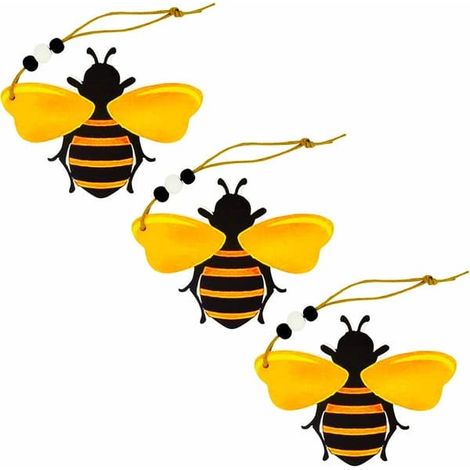 Ornements d'abeilles en bois, bourdons, décorations sculptées pour sapin, plateau, couronne, Noël, fêtes, panneau abeille, art, artisanat (1/5)
