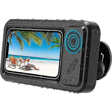 Support mural de téléphone pour douche avec enceinte Bluetooth, rotation 480°, étanche antibuée (1/5)