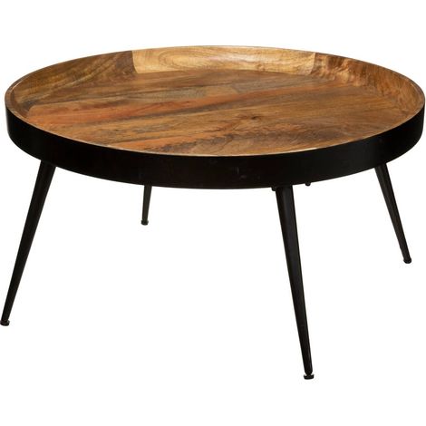 Table basse ronde D70 bois Siwan Atmosphera (1/7)