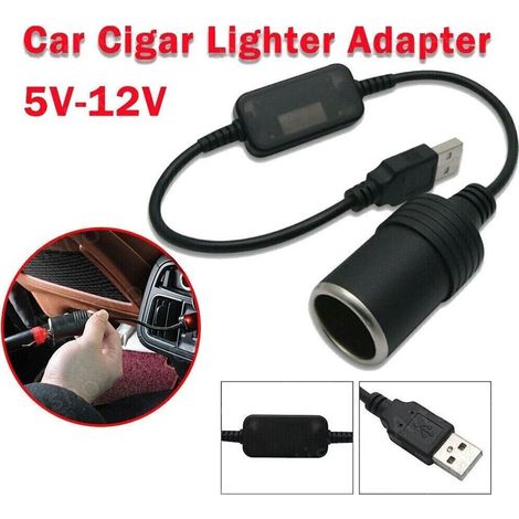Adaptateur allume-cigare 5V USB C vers 12V – Alimentation pour enregistreurs de voiture – Plug-and-play – Compatible avec dispositifs électroniques (1/5)