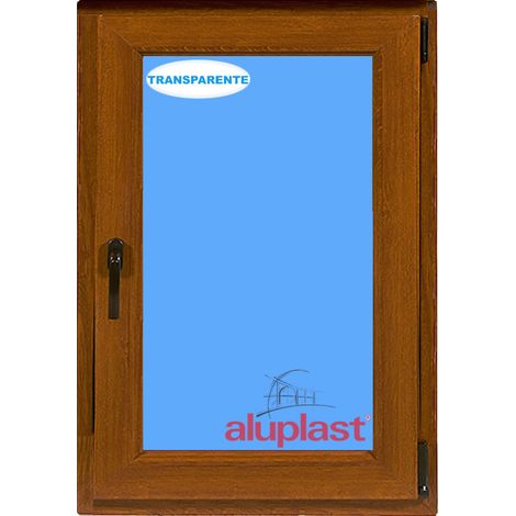 Ventana PVC 800x1000 Roble Dorado Oscilobatiente Derecha Vidrio Transparente