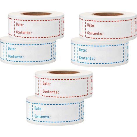 Lot de 6 étiquettes de congélation amovibles et imperméables 75 x 2