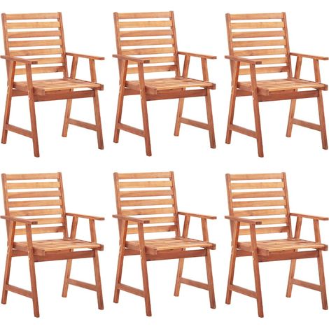 Maison Exclusive - Sedie da Pranzo da Esterni con Cuscini 6 pz Massello di Acacia