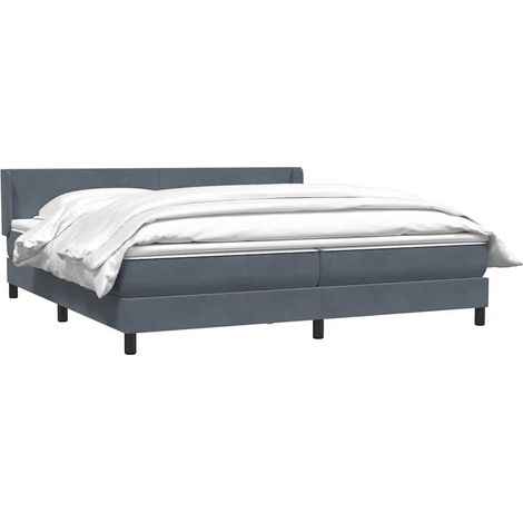 Boxspringbett mit Matratze Dunkelgrau 180x210 cm Samt vidaXL (1/4)