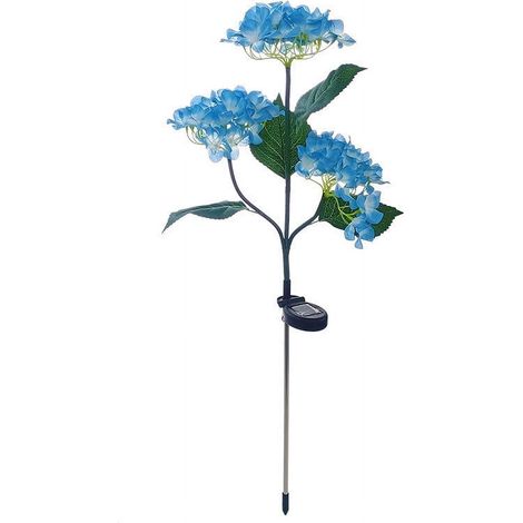 Hydrangea Lights - Solar Powered Outdoor Garden Lights - Bloom Shaped Decorative Lamp - Blue - 75 cm - 3 LED - IP65 (1/5)