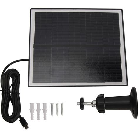 Ortviai Panneau Solaire 6 W 5 V Monocrystallin Étanche IP65 avec Support pour Caméra de Surveillance