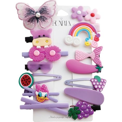 Ecarla 14-in-1 flauschige Haarspangen Violett SP282