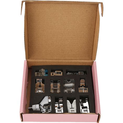Ensemble de 11 pièces pour machine à coudre multifonctionnelle, pied presseur, ensemble d'accessoires pour machine à coudre (01) (1/5)