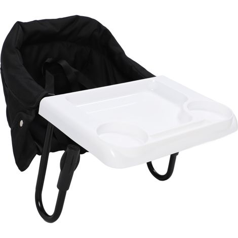 Chaise haute à accrocher, en tissu Oxford, multifonctionnelle, portable et pliable, idéale pour les tout-petits (noire). (1/5)