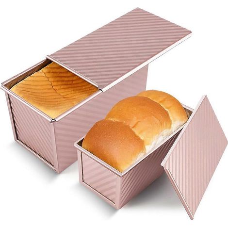 Set mit 2 Pullman-Brotformen mit Deckel, antihaftbeschichtet, Fassungsvermögen 450 g/225 g, zum Toasten und Backen geeignet. (1/5)