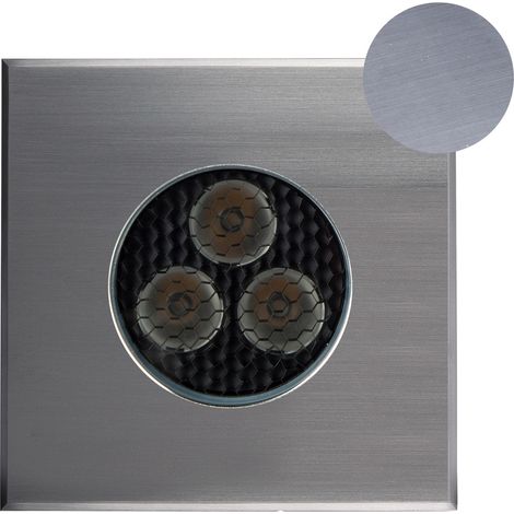 Encastré de sol extérieur ZEPH 2 SLIM 230V carré anthracite non percée bleu 3x2W - EUROPOLE - 56264NAN
