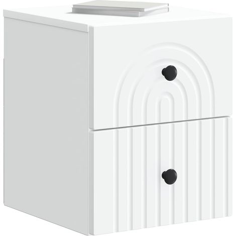 Maison Exclusive - Mobiletto da notte a muro 2 pcs Bianco 33 x 34,5 x 40 cm