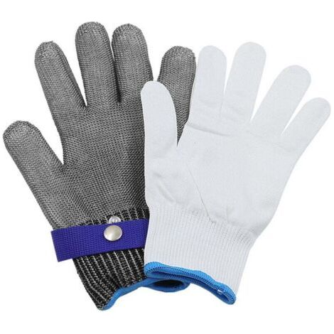 Schnittfeste Küchenhandschuhe, Schutzstufe 5, schnittfeste Handschuhe, Kettenhemdhandschuhe, Metzgerhandschuhe, Austernhandschuhe zum Mandolinenschneiden, Fleischschneiden und Scul