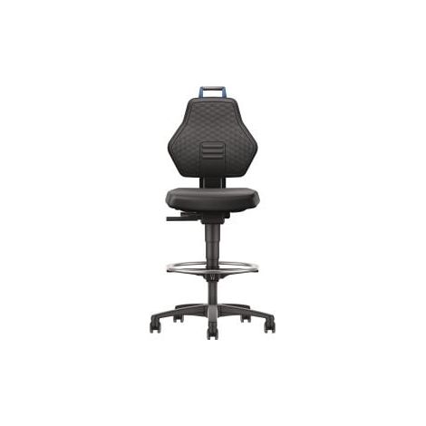 Silla  giratoria  de  trabajo  Rl.+anillo  para  pies  Supertec  negro  color  de  agarre  azul  580-860mm  TECWERK (1/4)