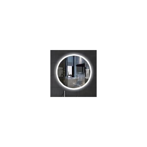 miroir LED salle de bain rond rétroéclairé coiffeuse éclairage LED mural grande pièce petit pendentif intelligent moderne lumières argent verre trem