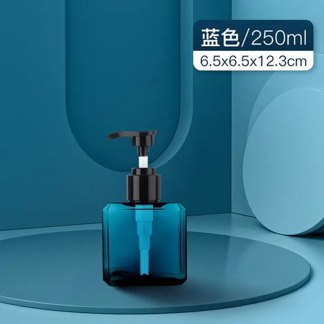 (Bleu 250 ml - 1 pièce) Nouveau distributeur de savon vide pour salle de bain, flacon à pompe en PETG, pour shampoing, gel douche ou après-shampoing, 250/450/650 ml (1/5)