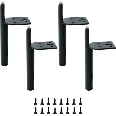 4 Pièces Pied pour Meuble de Bricolage, Pieds en Métal, Pieds de Meuble, Pieds en Fer, Pieds D'Armoire, avec 16 Vis, pour Canapé, Table Basse, Meuble TV, Lit, Meuble (1/5)