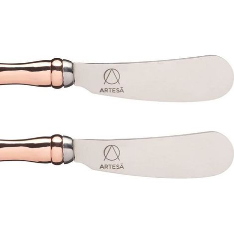 Couteau À Beurre - Acier Inoxydable - Poignée Effet Or Rose - 12 cm - Lot de 4 (1/4)