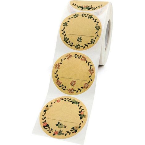 Étiquettes Autocollantes Kraft - 5 cm Diamètre - Pour Pots Épices et Contenants Alimentaires - 500 Pièces (1/5)