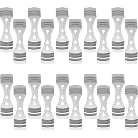 Supports de mèche - Lot de 20 - Acier inoxydable - Centrage 3 trous - Fabrication bougies DIY - 9,5 x 2,5 cm (1/5)