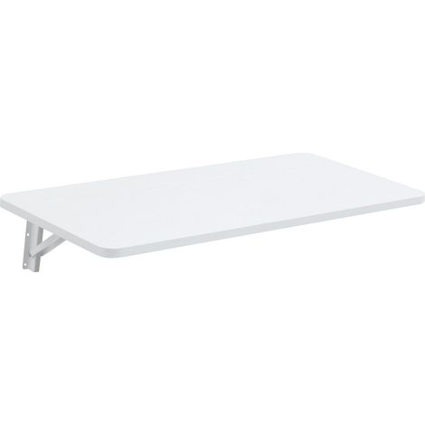 Wandklapptisch aus weißem MDF 80 x 40 cm mit Metallhalterung (1/5)
