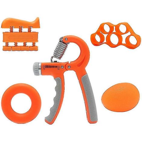 Kit d'entraînement pour renforcer la force de préhension (lot de 5), appareil d'exercice réglable, élastiques de résistance pour étirer les doigts, appareil de musculation des doigts, kit d'entraîneme (1/5)