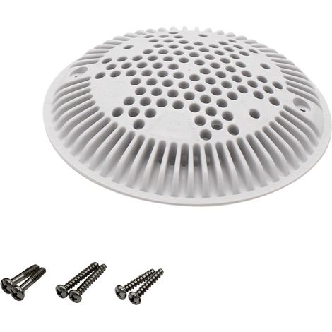 Hayward – Grille bonde de fond ronde bombée pour piscine – Diamètre 19,5 cm – En ABS blanc – Antivortex pour sécurité