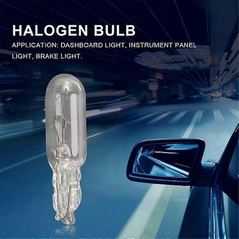 Lot de 100 ampoules halogènes T5 pour tableau de bord de voiture, 1,2 W, 12 V, blanc chaud (1/5)