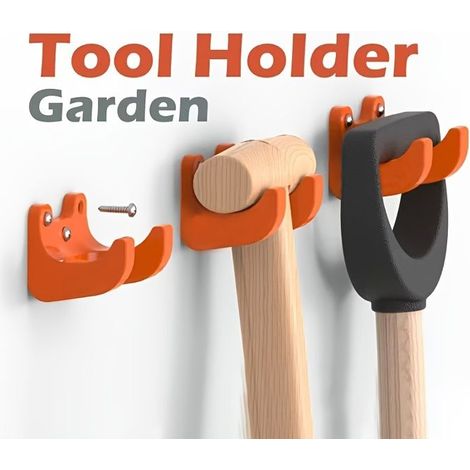 Ensemble de 5 supports pour outils de jardinage avec crochets de 35 mm de diamètre — organisateur de rangement (1/5)