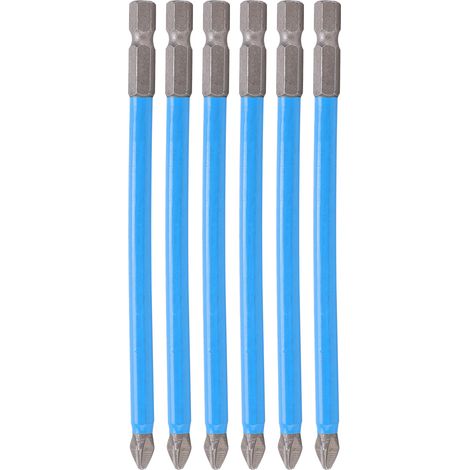 Lot de 10 Embouts Cruciformes PH2 Tournevis 125mm Aimantés Anti-Dérapant pour Perceuse (1/5)