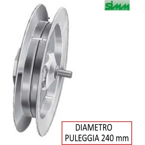 PULEGGIA DIAMETRO 220 MM CON CALOTTA PER RULLO FERRO (1/2)