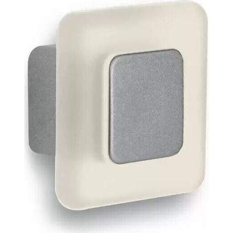 Pomolo quadrato satinato con rivestimento trasparente-opalino 36x36x21mm - 024Q Forma