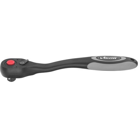Vigor Llave de carraca reversible negra 250 mm ergonómica