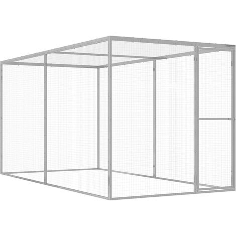 Cage pour chat 3x1,5x1,5 m Acier galvanisé (1/5)