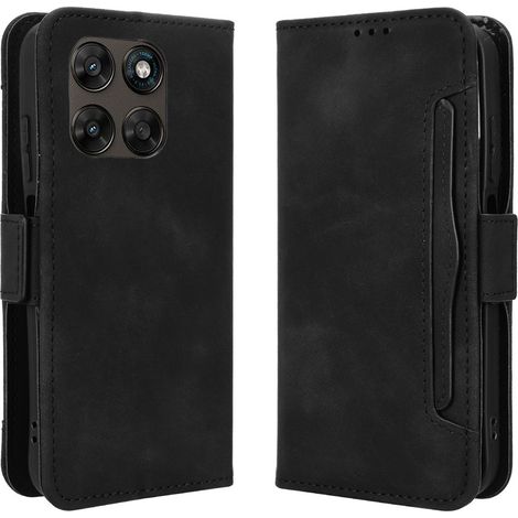 Funda tipo libro para Motorola Moto G77 / G67, con ranura para tarjeta, color negro. (1/5)
