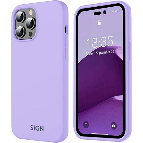Custodia in silicone liquido sign per iphone 14 pro - lavanda