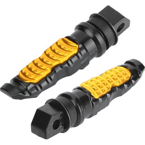 Paire de repose-pieds universels en aluminium, cale-pieds jaune, repose-pieds moto (1/3)