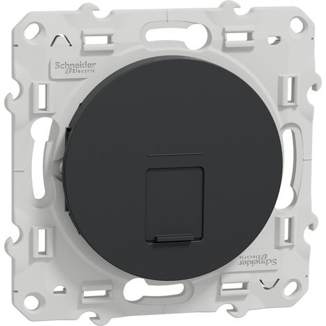 Odace - presa RJ45 cat.6 STP - grado 2TV minimo a grado 3TV (+ multimediale) - antracite - SCHNEIDER ELECTRIC - S540476 (1/2)