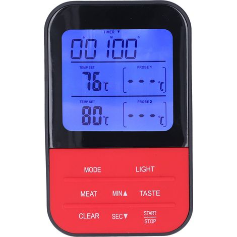 Digitales Fleischthermometer mit Lebensmittelsonde, Fernbedienung und Sofortanzeige für Küche und Grill. (1/5)