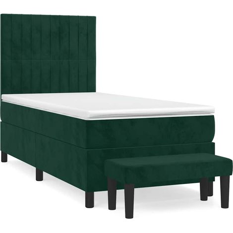 Maison Exclusive - Boxspringbett mit Matratze Dunkelgrün 80x200 c